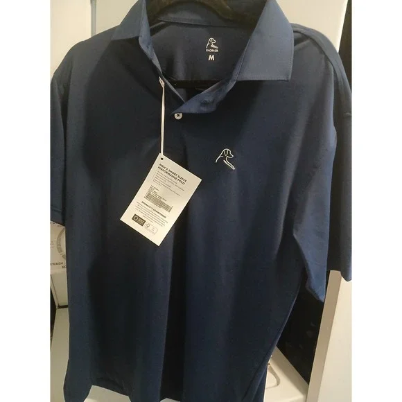 Rhoback PMen's S/S Logo Performance Polo sz M  Blue - Picture 3 of 6